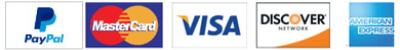 PayPal, Mastercard, Visa, Discover and American Express