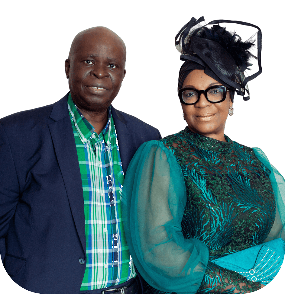 Pastor Tunji Ogedengbe and his wife Yinka, standing together.